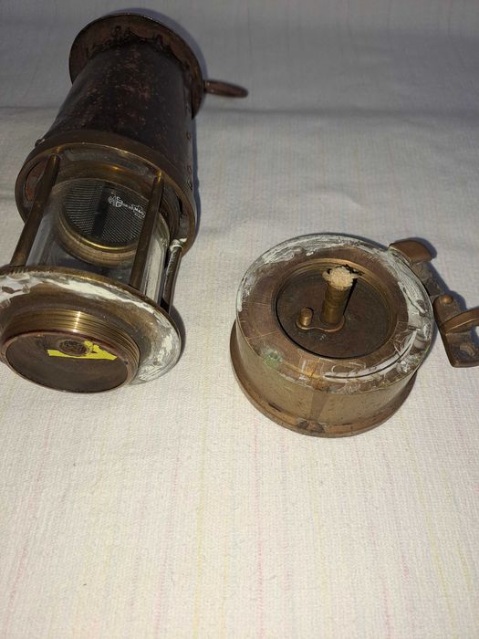 lampa miner bronz foarte veche