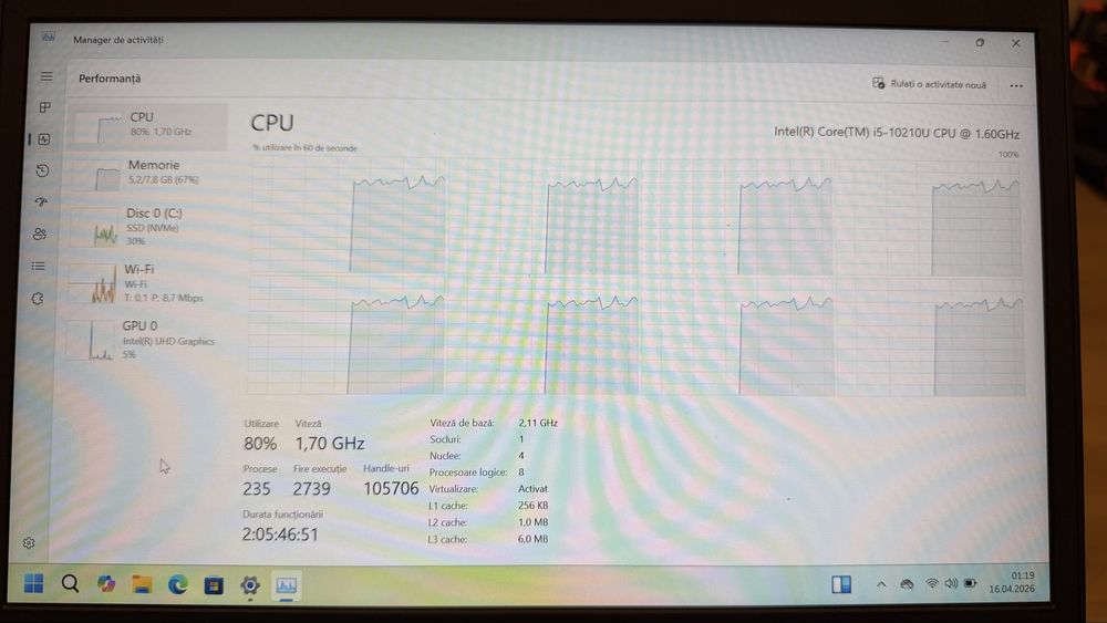 Laptop Lenovo L14, Intel i5 gen 10, 8 Gb RAM, 256 Gb HDD
