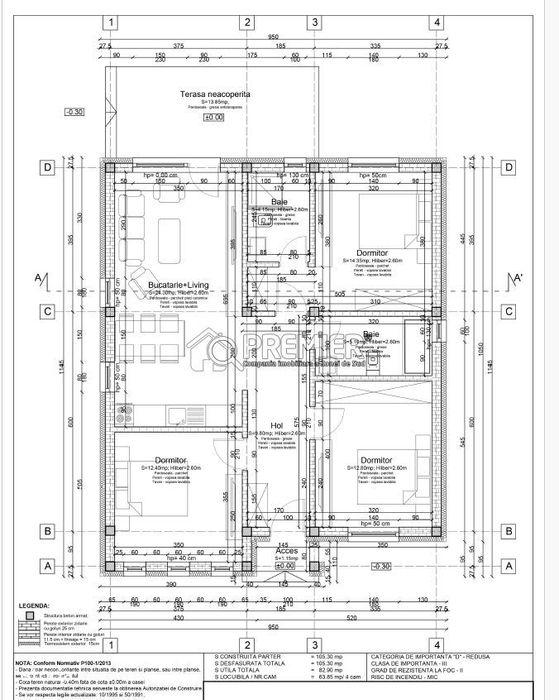 Casă 4 camere - 82,9 mp utili + 13,85 mp terasa - Vidra - Berceni -