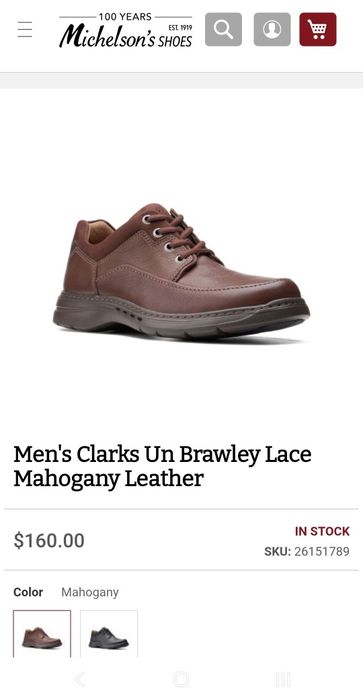 Pantofi piele Clarks Un Brawley Lace – Mahogany Leather