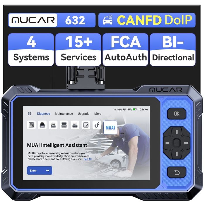 Промоция MUCAR 632  2025г.WiFi Професионална/Диагностика./OBD2 Бг.Меню.