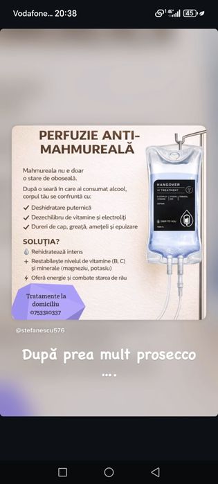 Prestez servicii medicale la domiciliu pacientului.