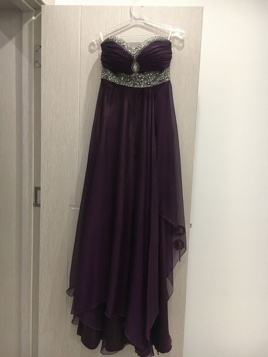 Официална дълга  рокля от шифон, М размер в лилаво