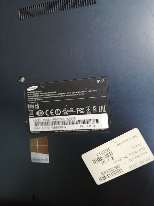 Vand Laptop Slim Samsung 915S