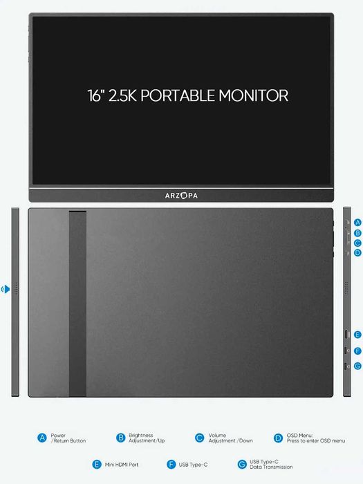 Портативные мониторы ARZOPA от официального дилера Скидка Arzopa Z1RC