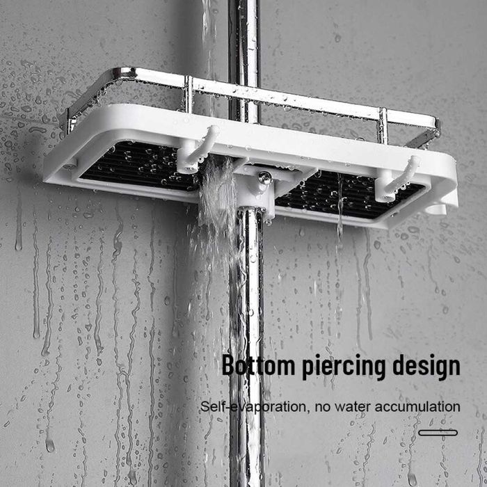 Многофункционален регулируем рафт за поставяне към душ батерия в баня.