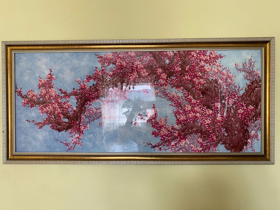 Картина цветущая сакура 120х60