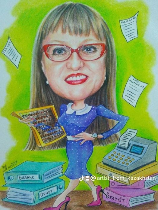 Портрет масляными карандашами