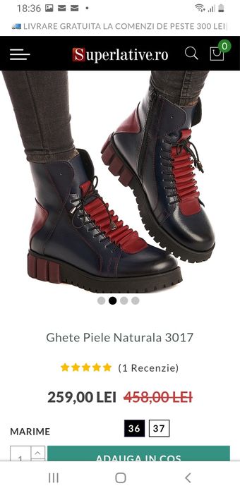 Ghete piele naturala marimea 38