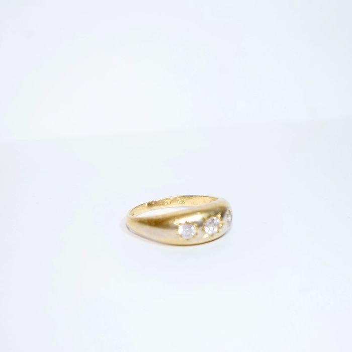 Inel argint placat cu aur si diamante