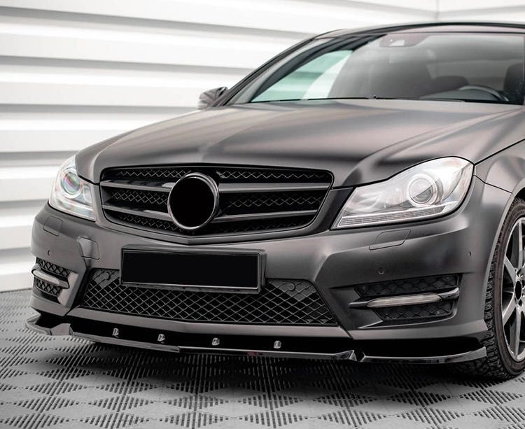 Lip prelungire bara fata compatibil cu MERCEDES Benz C-Class W204 AMG 2007-2013 negru lucios