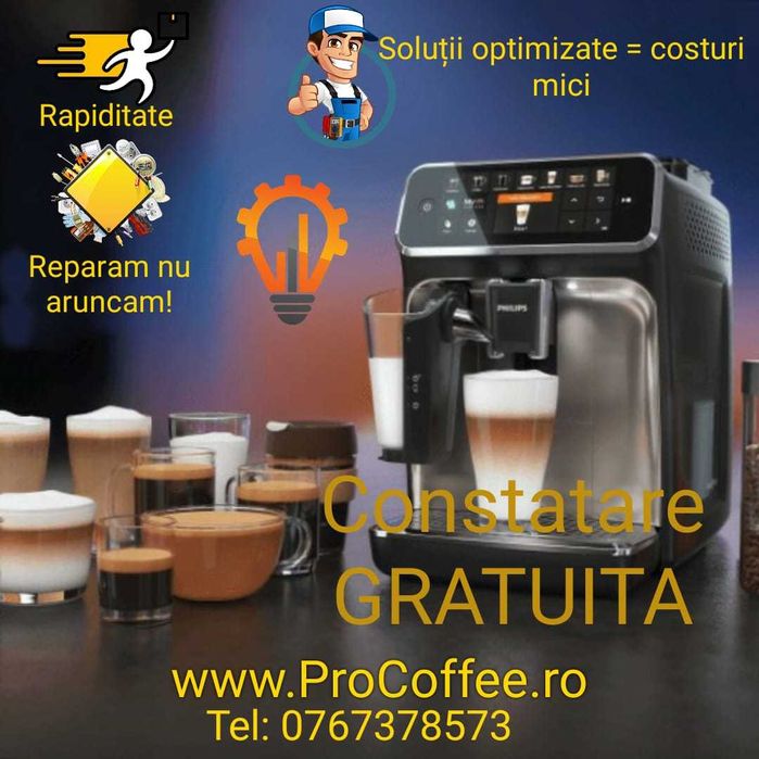 Repararatii Aparate Cafea Service Espressoare Saeco Philips DeLonghi