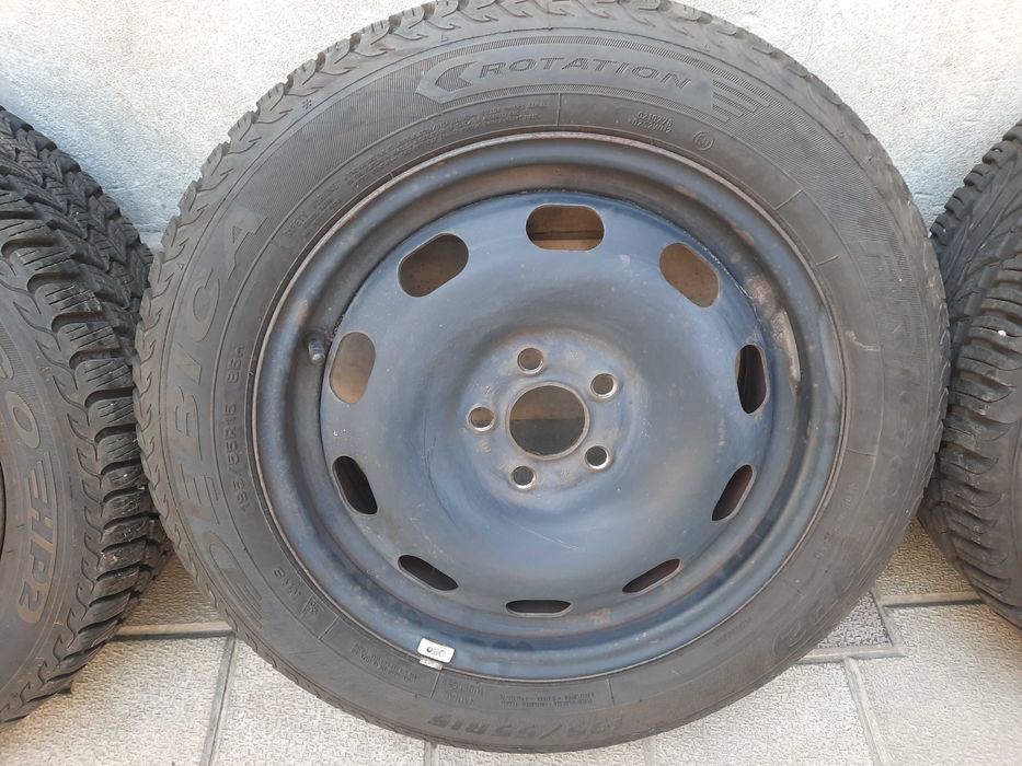 jante tabla 15" 5x100 cu anvelope m+s 195/55r15 skoda fabia