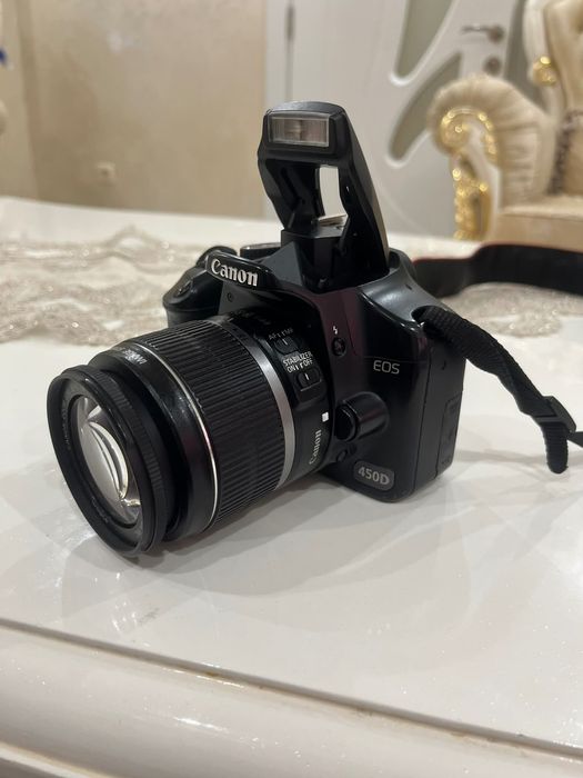Canon 450 d 18-55efs 55-250 пълен комплект с чанта