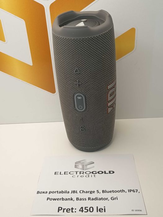 Boxa portabila JBL Charge 5 PartyBoost Powerbank/Bluetooth/IP67/40W/Grey ID10356