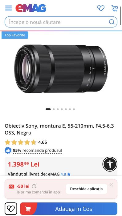 Obiectiv Foto DSLR , Nou , Sigilar , Sony SEL55210 E55-210 mm