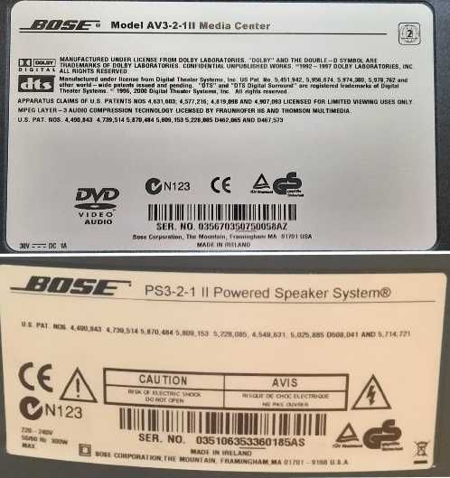 sistem audio BOSE 321 seria 2