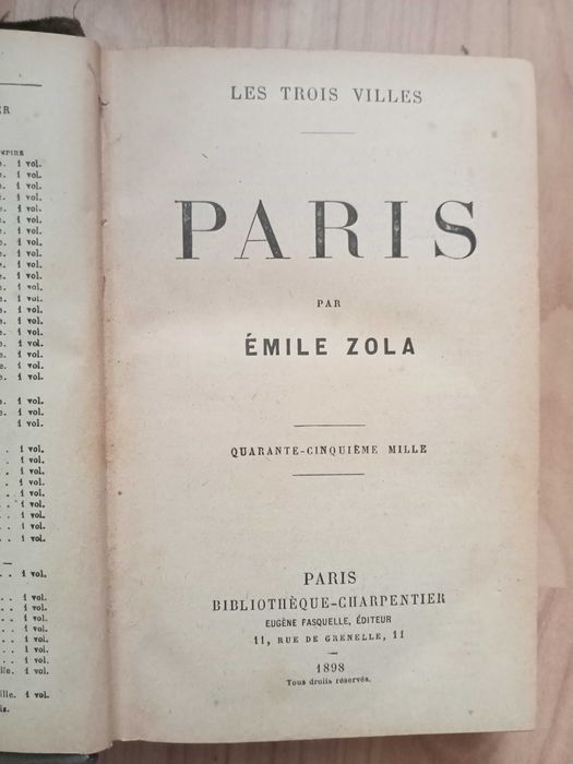 Carte Emile Zola din 1898