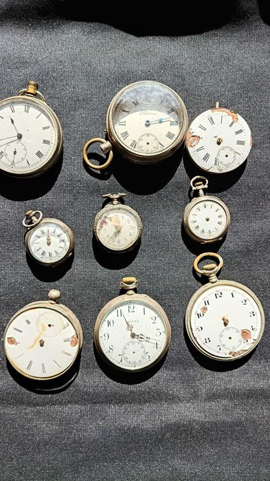 lot ceasuri de buzunar 6 sunt din ARGINT