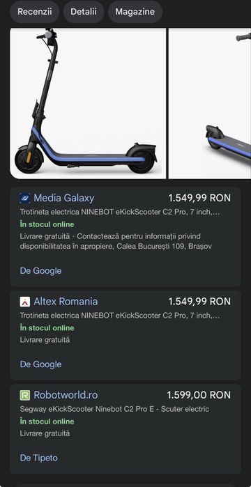 Trotineta Electrica pentru Copii Ninebot EKickScooter C2 Pro