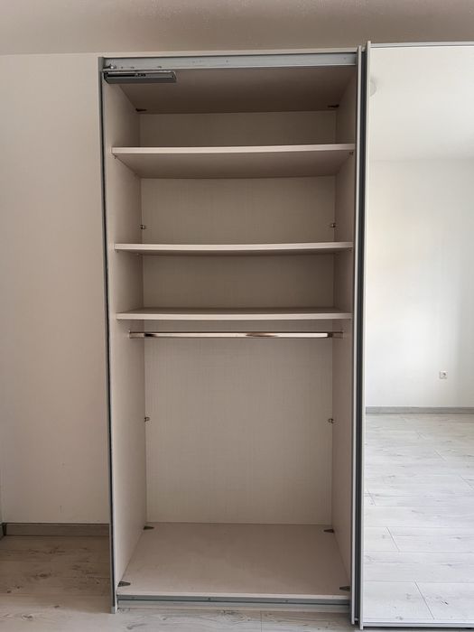 Dressing/Dulap 300/223/64 cm 3 usi culisante sticla gri/oglinda