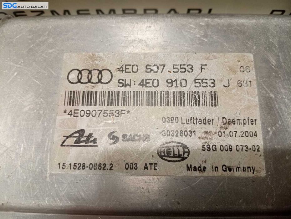 Unitate Modul Calculator Suspensie Perne Amortizoare Audi A8 D3 3.0 TDI 2003 - 2010 Cod 4E0907553F 4E0910553J [M4400]