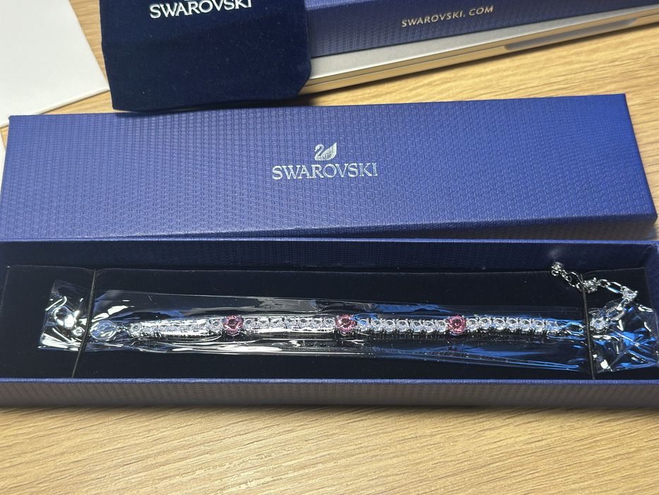 Bratara Swarovski matrix tennis 16.5 cm - 22 cm mixed cuts, pink