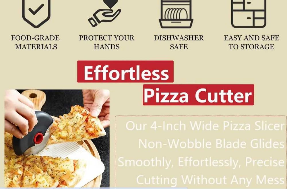 Нож за рязане на пица Ролкова резачка от неръждаема стомана