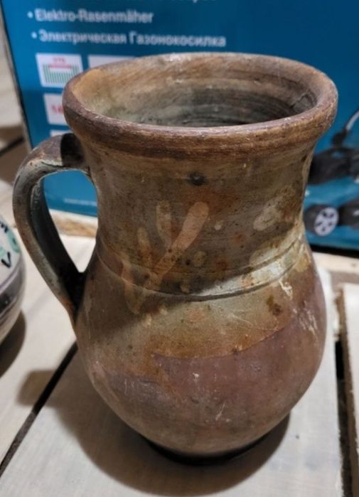 Obiecte/Vase de ceramica si zdrobitor lemn foarte vechi, de colectie