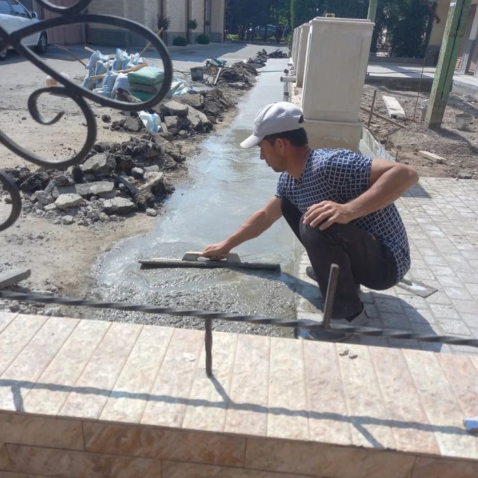 Стяжка лазирни урвен бардюр  ишлари бизда