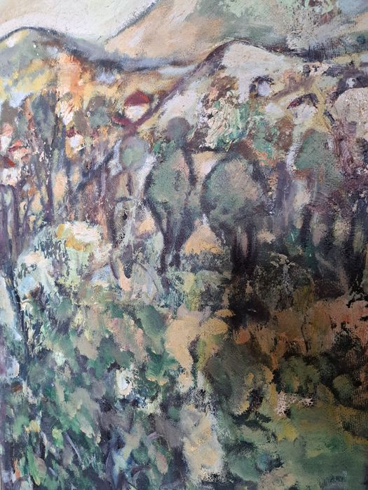 "Пейзаж от Терзийско" Троянски балкан, маслена картина Христо Радев