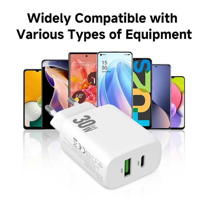 Incarcator Fast Charge 30W Cablu 2M iPhone Huawei Honor Lenovo Samsung