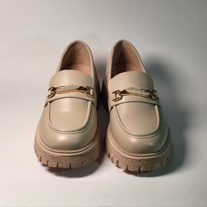Pantofi de dama, loaferi beige 36