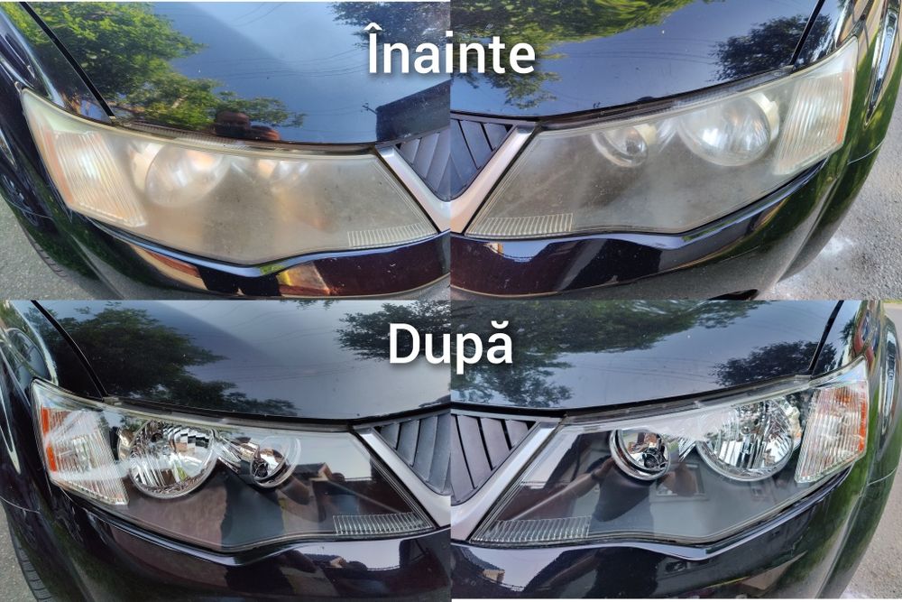 Polish faruri și aplicat folie de protecție