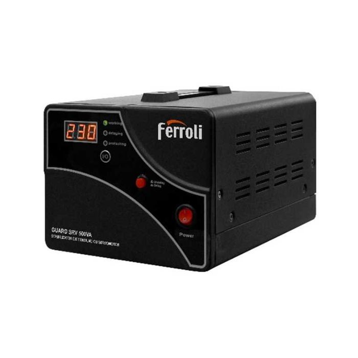 Stabilizator de tensiune cu servomotor Ferroli SRV1000, 600W/1000VA