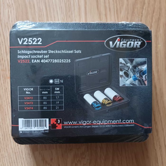 SET Tubulare de impact cu protectie set 17, 19, 21mm 1/2" VIGOR V2522