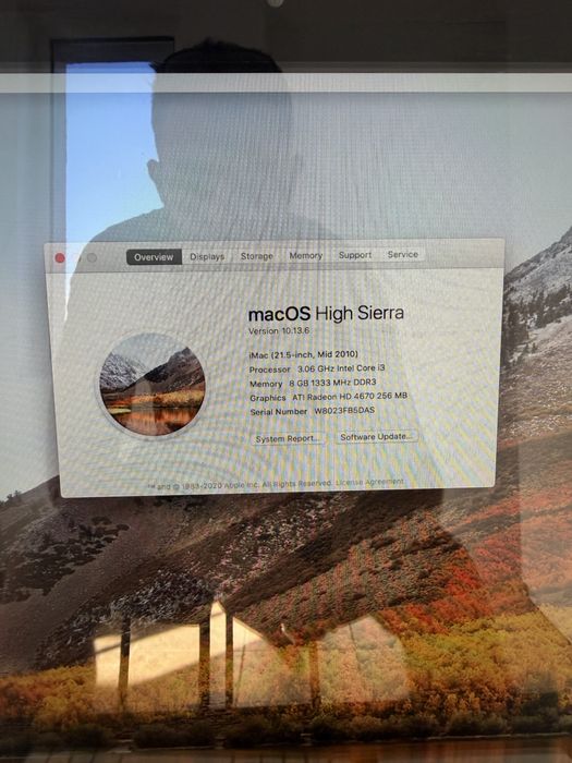 iMac 21.5 inch, 500gb HDD, 8GB ram, model A1311