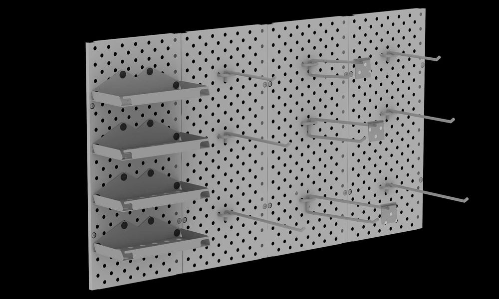 Teshilgan panel, перфопанель, do'konda ilgaklar uchun panel