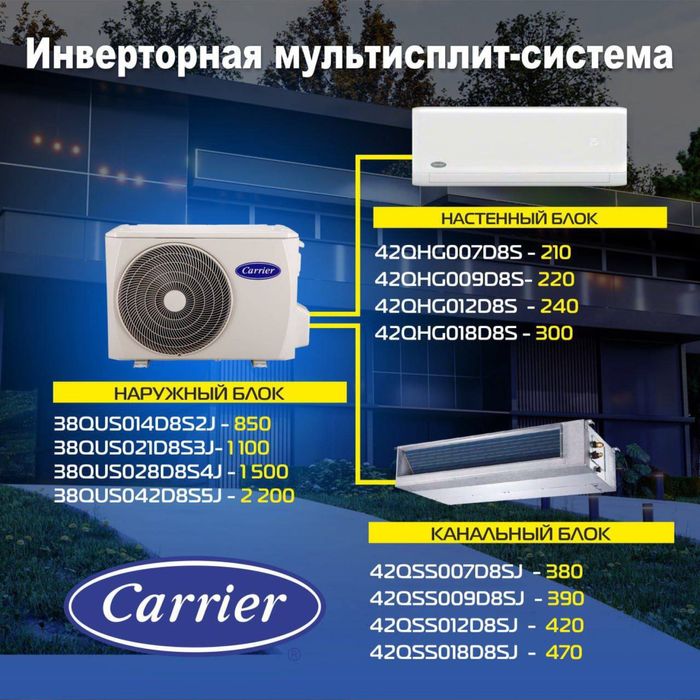 Carrier Multi split (Наружные блоки и Внутренние фены)