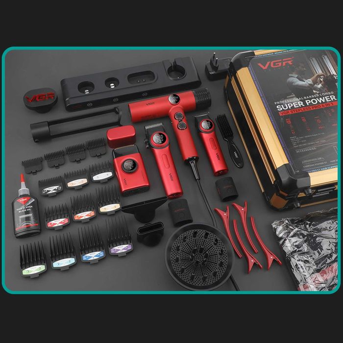 Професионален комплект VGR Stepless 4 в 1 за барбер / фризьори