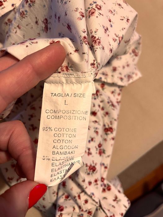 Camasa alba cu imprimeu floral