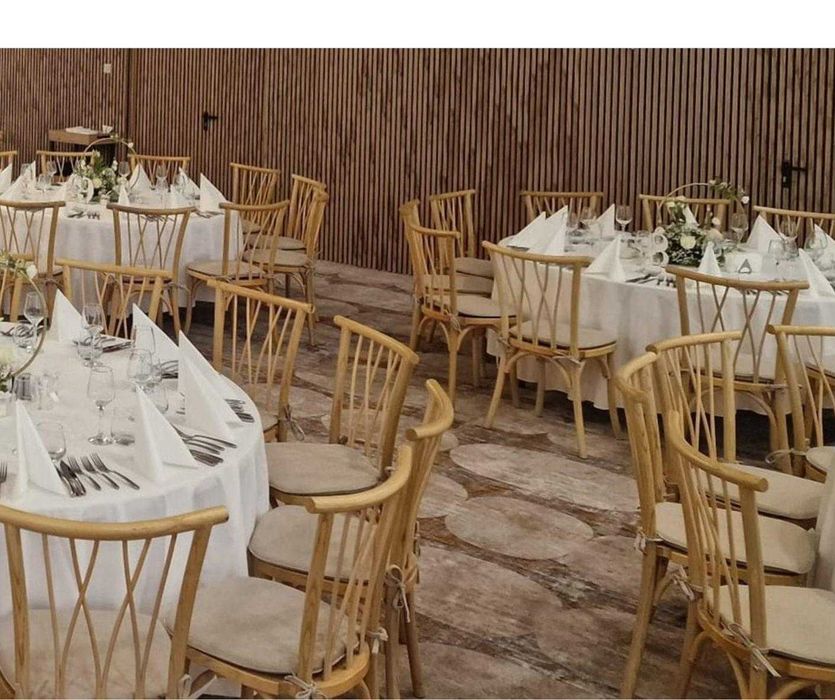 Scaune lemn GARDENIA evenimente, hambar pernuță inclusă