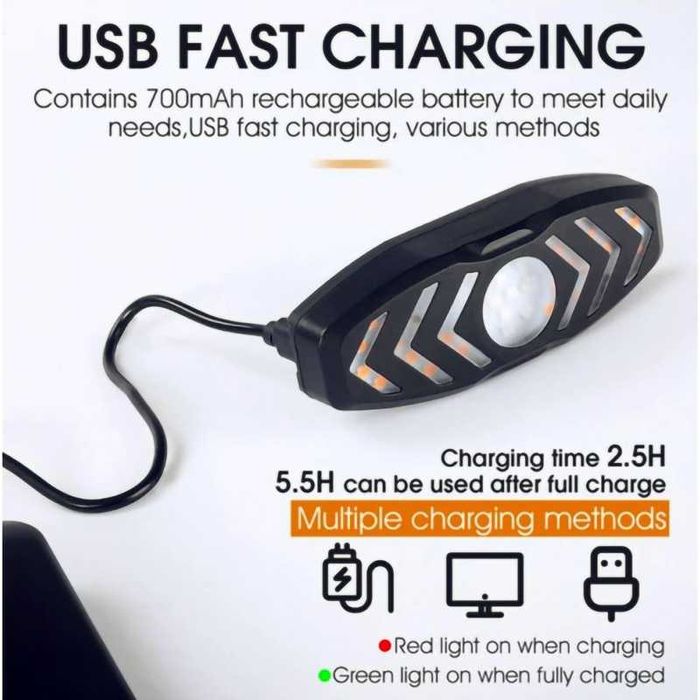 Задна LED светлина с МИГАЧИ, Безжично управление, Звуков сигнал, USB