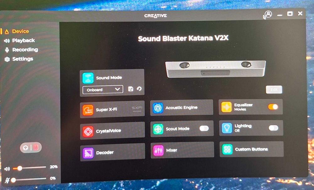 Soundbar Creative Katana V2X + subwoofer (2.1)