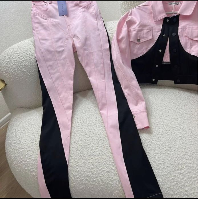 Pink denim Mugler Л размер
