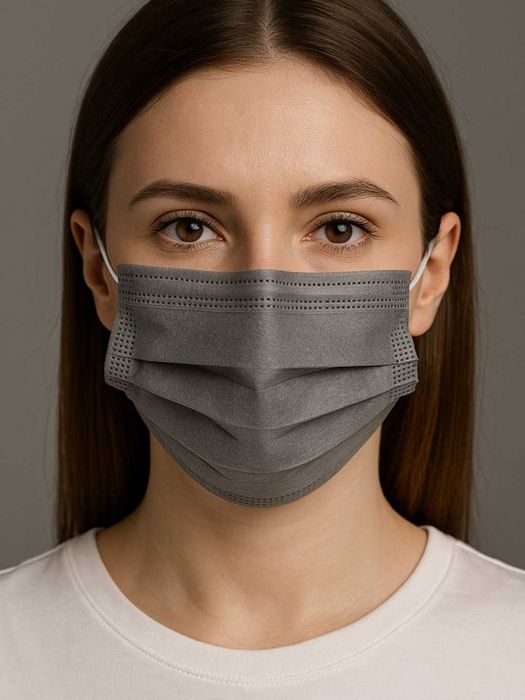 Маска медицинская, одноразовая, трехслойная, 50 шт  Niqob yuzga