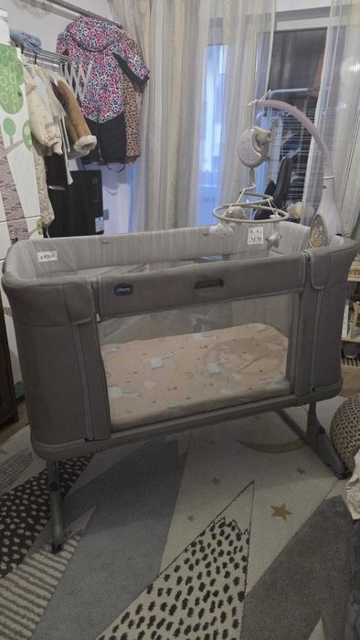 Patuț copii ,bebe, 1-4 ani CHICCO Next2Me Forever - Moon Grey