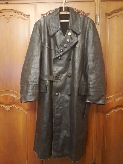 Haina lunga vintage din piele naturala, moto/rock
