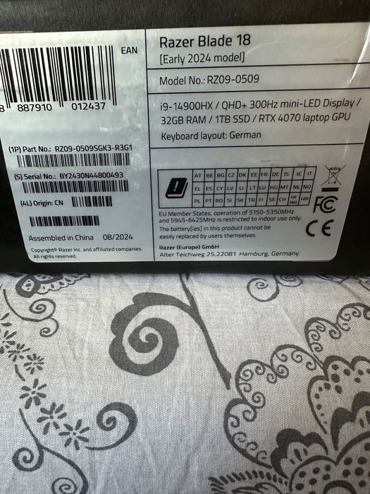 Laptop gaming Razer blade 18