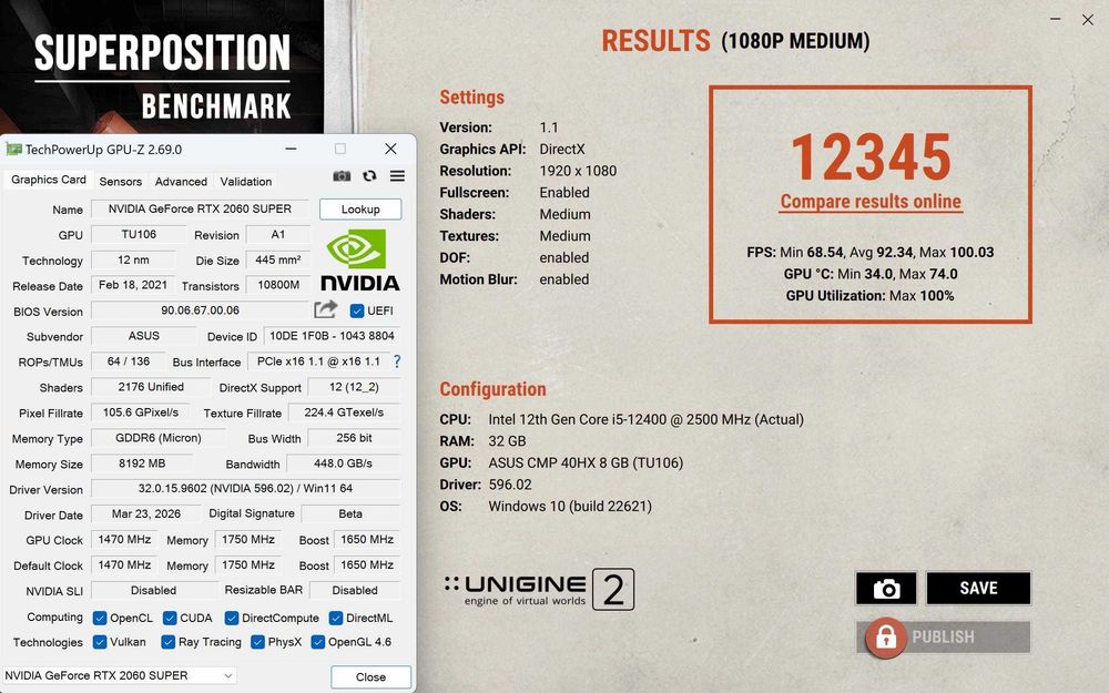 ASUS CMP40HX 8GB GDDR6 256Bit  аналог RTX 2060 Super